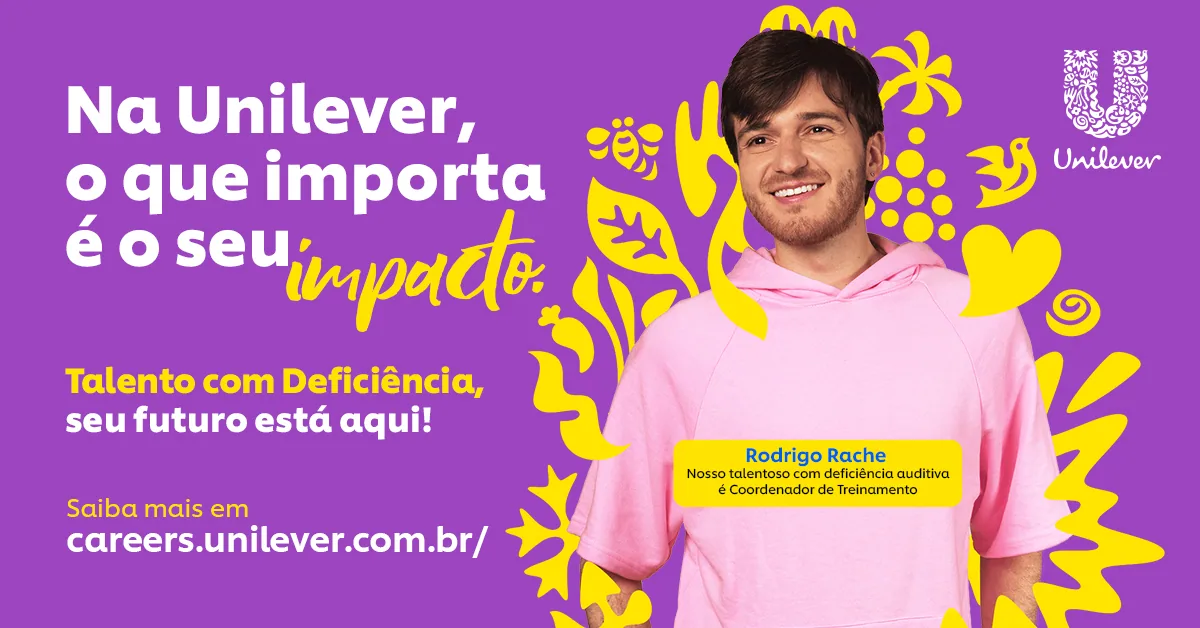 Peça da campanha Unilever com Matheus Raimundo
